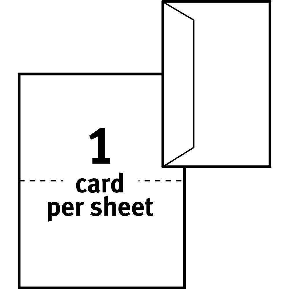 Inkjet 8316 5.5 x 8.5 Half-Fold Greeting Cards - New Envelopes Included Box of 30 Matte White 