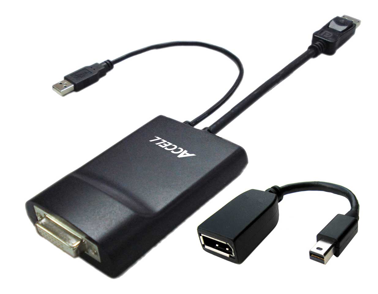 Accell Ultraav Displayport M Usb M To Dual Link Dvi D F Adapter Micro Center