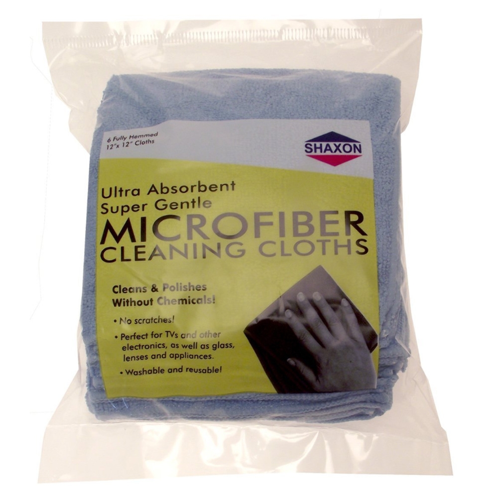 6 Pack MicroX Microfiber Cleaning Cloths 5 Black & 1 Grey 
