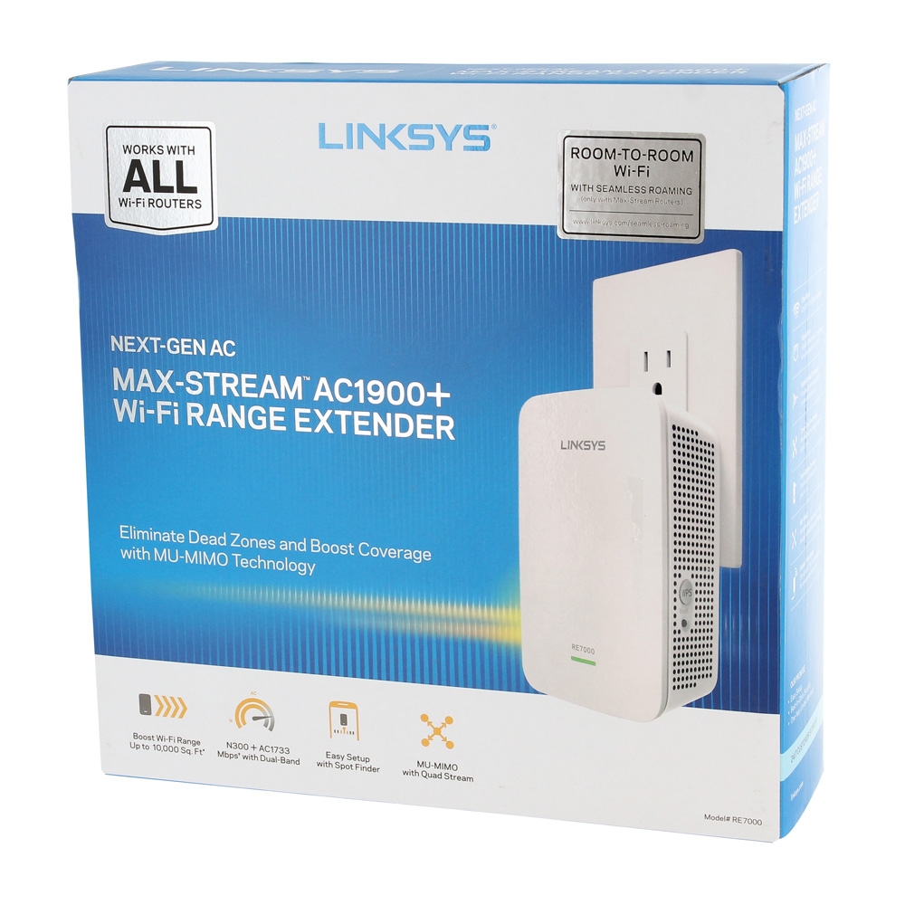MAX-STREAMAC1900 Dual Band Repeater with MU-MIMO Linksys White 