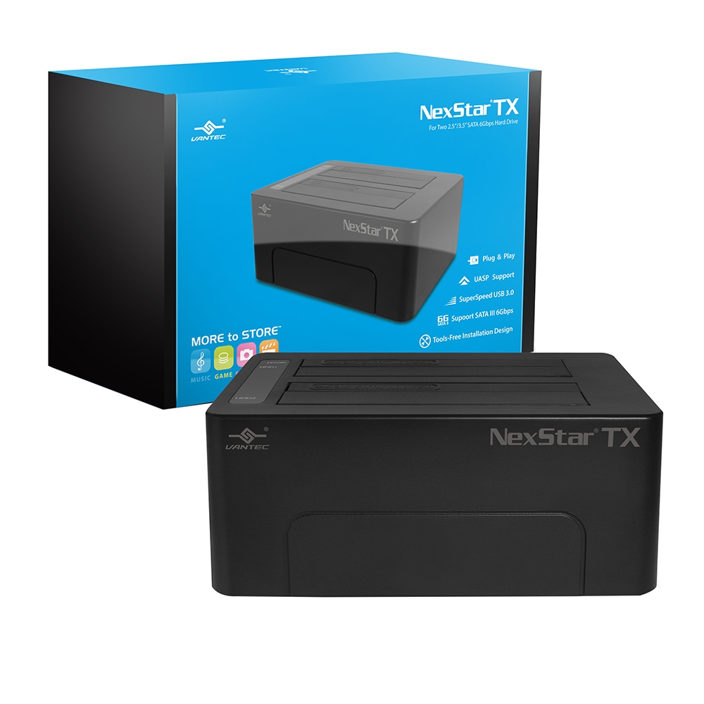 Vantec Nexstar Tx Dual Bay 2 5 3 5 Sata To Usb 3 0 Hard Drive Dock Micro Center