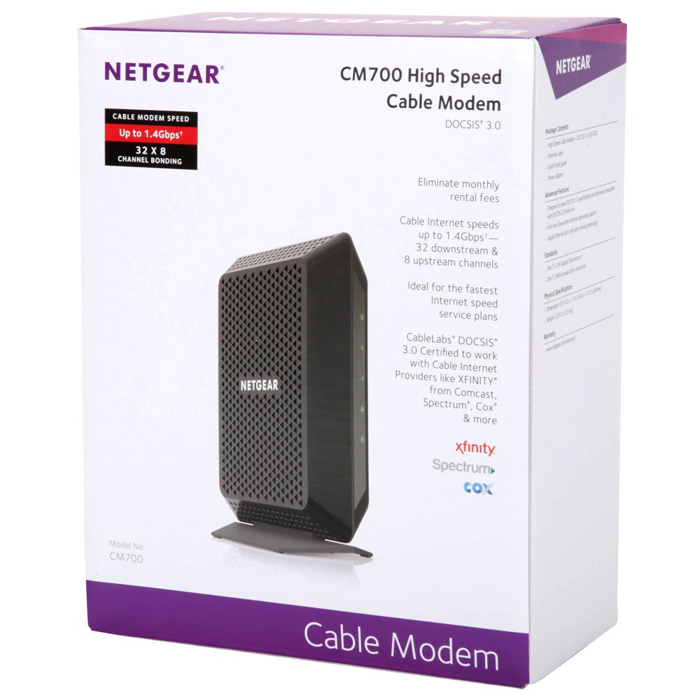 NETGEAR Cable Modem 32x8 DOCSIS 3.0 for XFINITY CM700-1AZNAS 