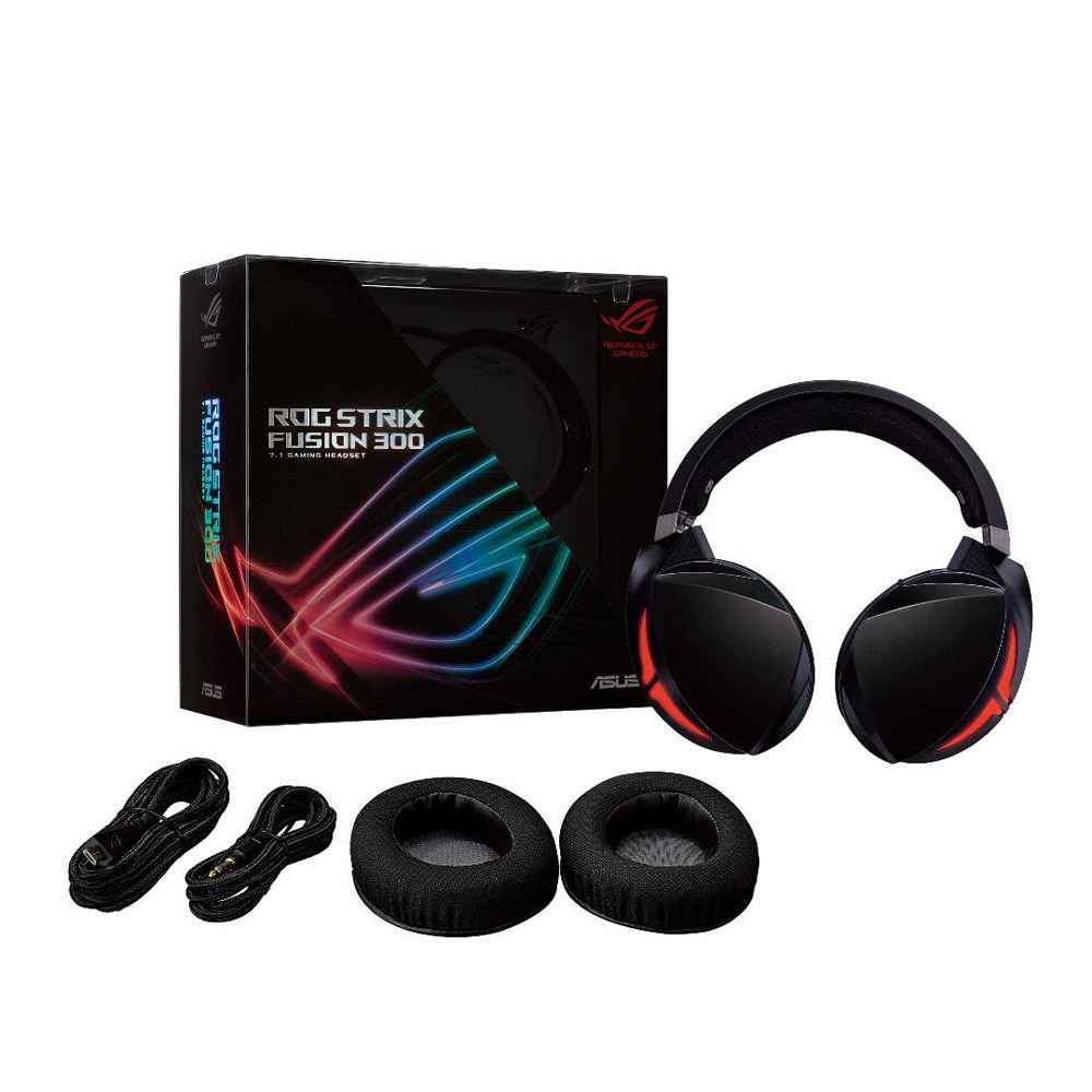 Asus Rog Strix Fusion 300 Surround Sound Gaming Headset Black Micro Center