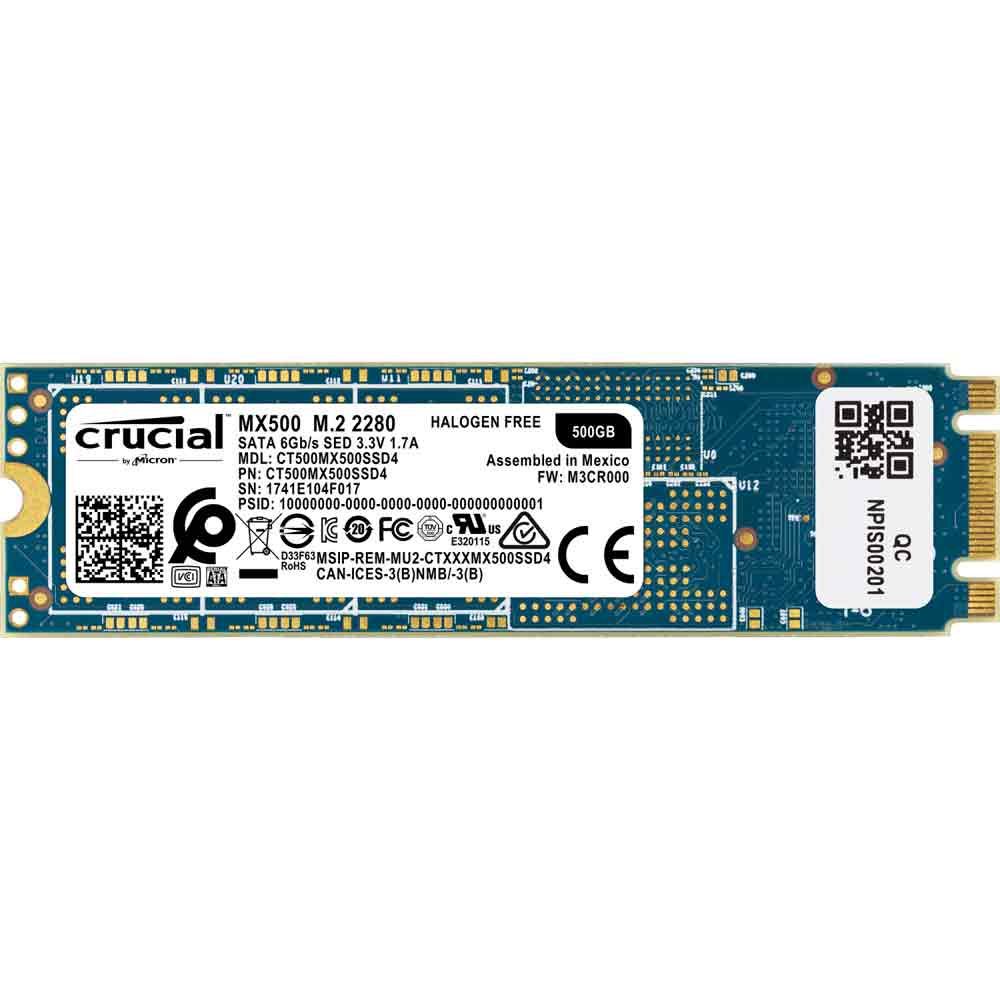Crucial MX500 500GB SSD 3D TLC NAND SATA III 6Gb/s M.2 2280 