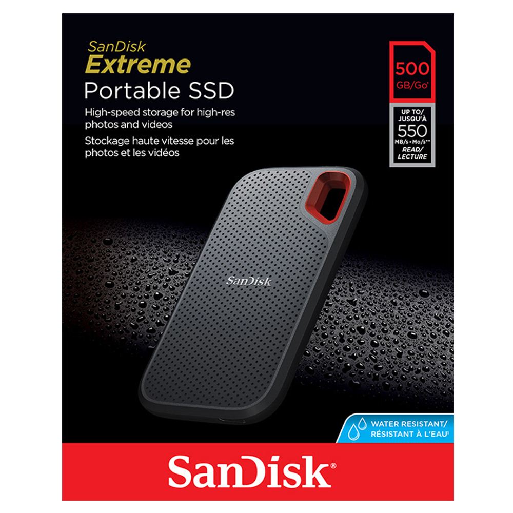 SanDisk Extreme Portable SSD External Solid State Drive 500GB SDSSDE60-500G-G25
