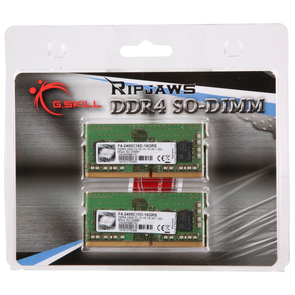 G Skill Ripjaws 16gb 2 X 8gb Ddr4 2400 Pc4 190 Cl16 Dual Channel So Dimm Memory Kit F4 2400c16d 16grs Micro Center