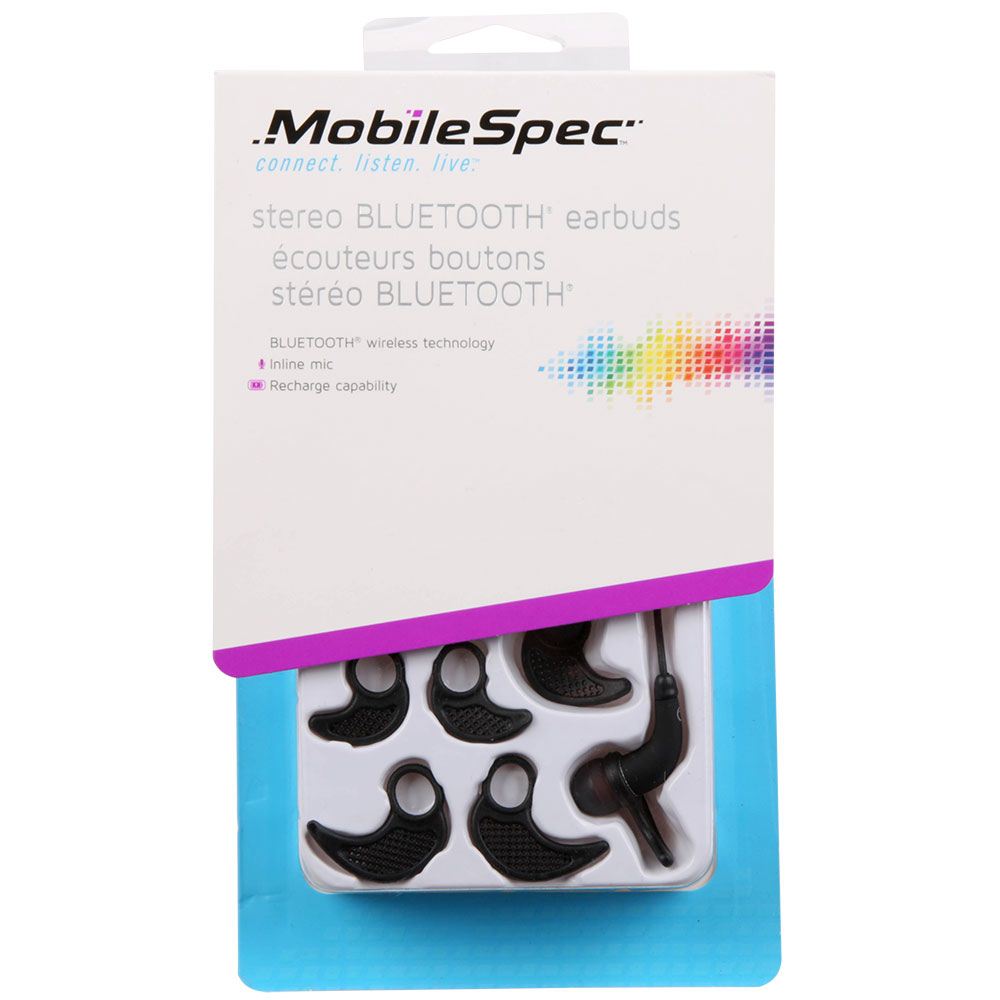 mobile spec stereo bluetooth earbuds