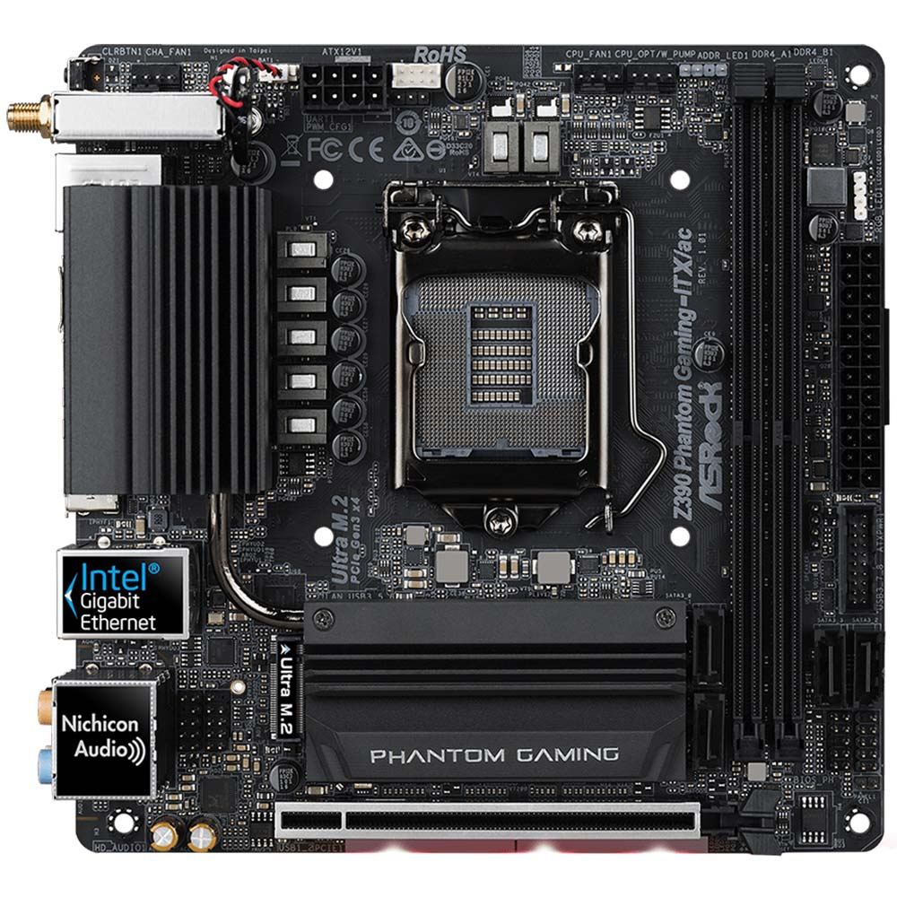 Asrock Z390 Phantom Gaming Itx Ac Intel Lga 1151 Mini Itx Motherboard Micro Center