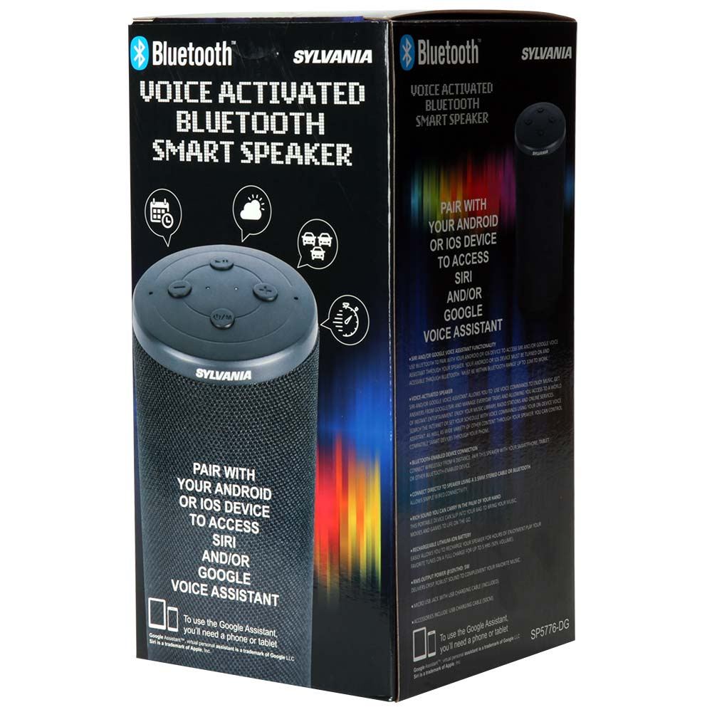 sylvania voice activated bluetooth smart speaker