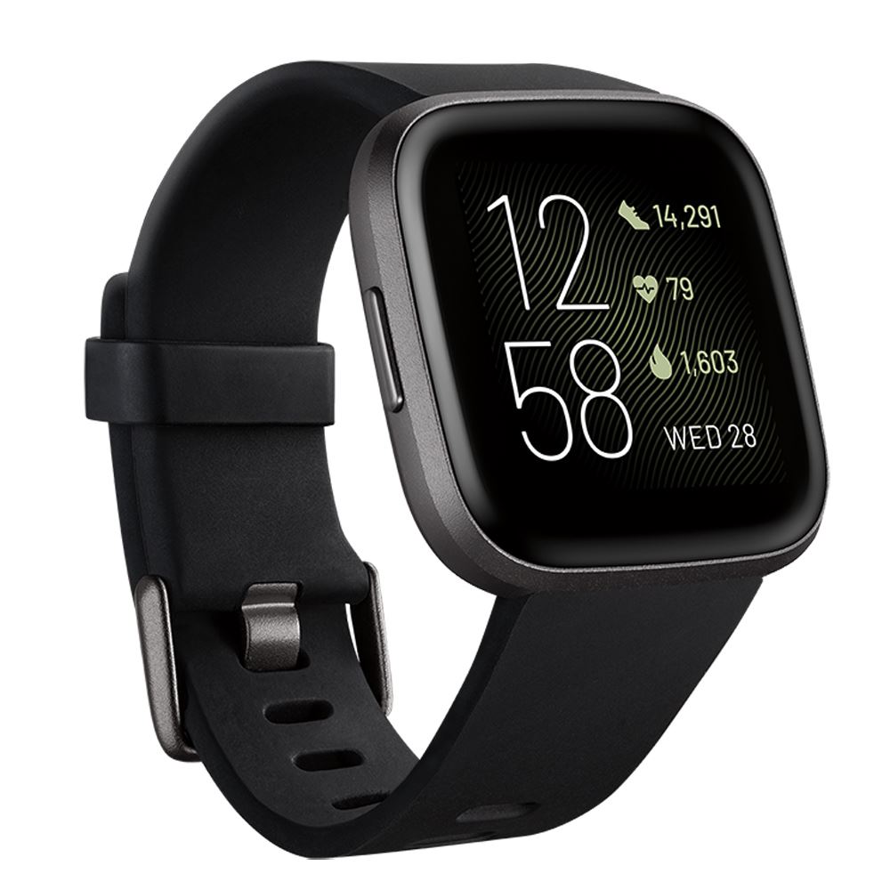 fitbit versa 2 smart watch black carbon