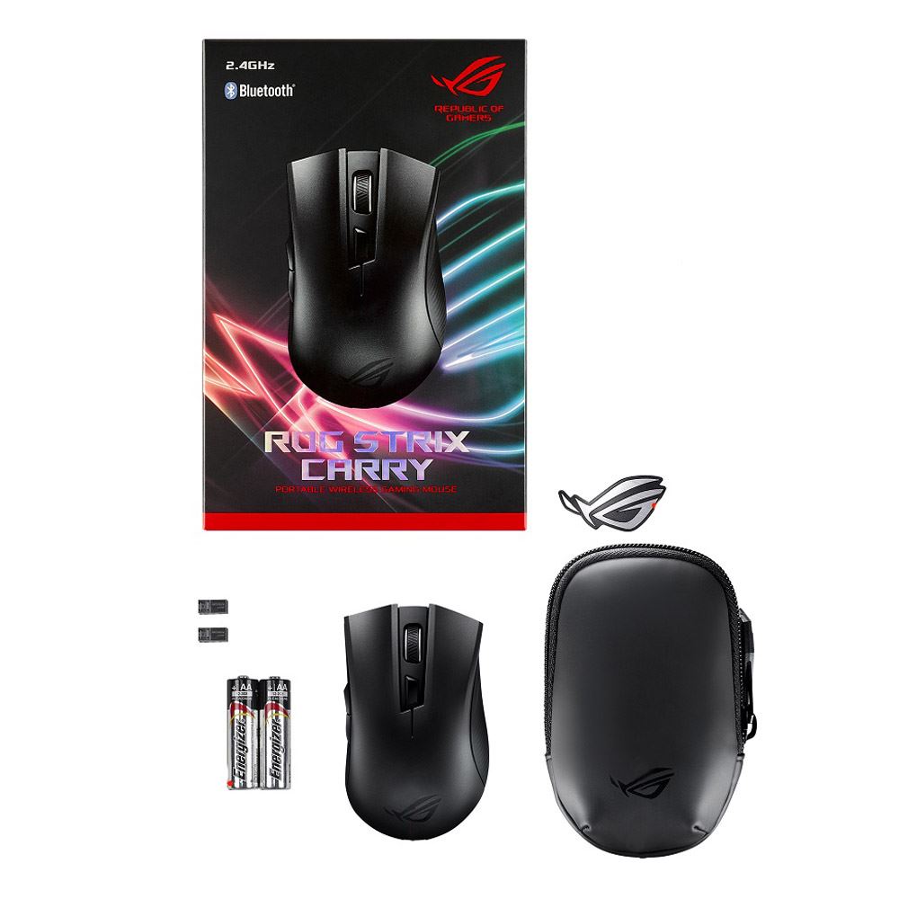 Asus Rog Strix Carry Wireless Optical Gaming Mouse Black Micro Center
