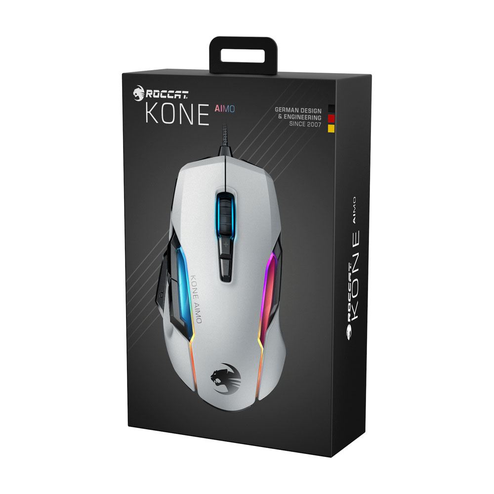 Roccat Kone Aimo Remastered Gaming Mouse White Micro Center