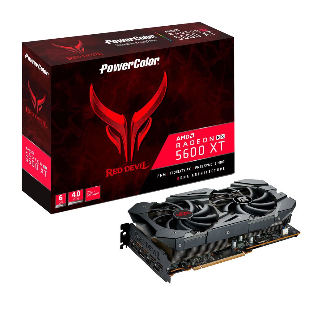 Powercolor Radeon Rx 5600 Xt Red Devil Overclocked Dual Fan 6gb Gddr6 Pcie 4 0 Graphics Card Micro Center