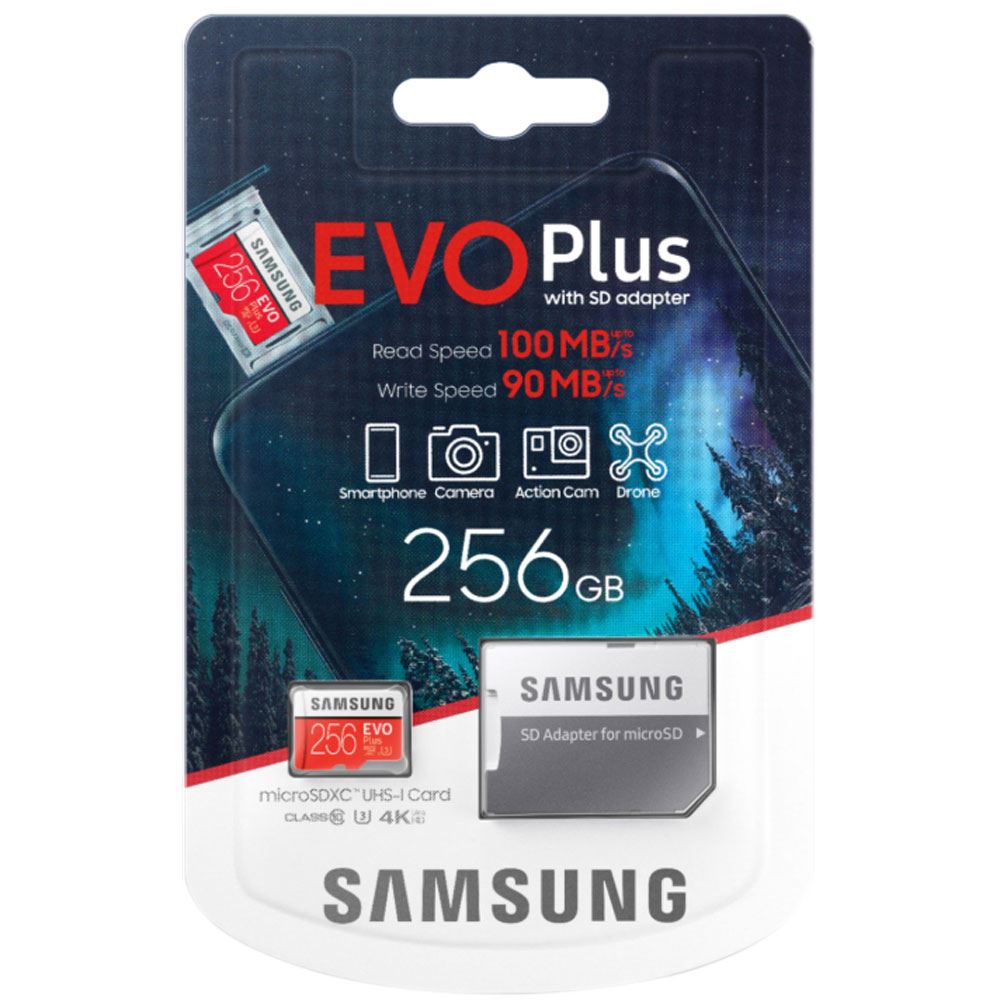 dramatic refer Dalset Samsung 256GB EVO Plus V5 NANA microSDXC Class 10 / U3 Flash Memory Card  with Adapter - Micro Center
