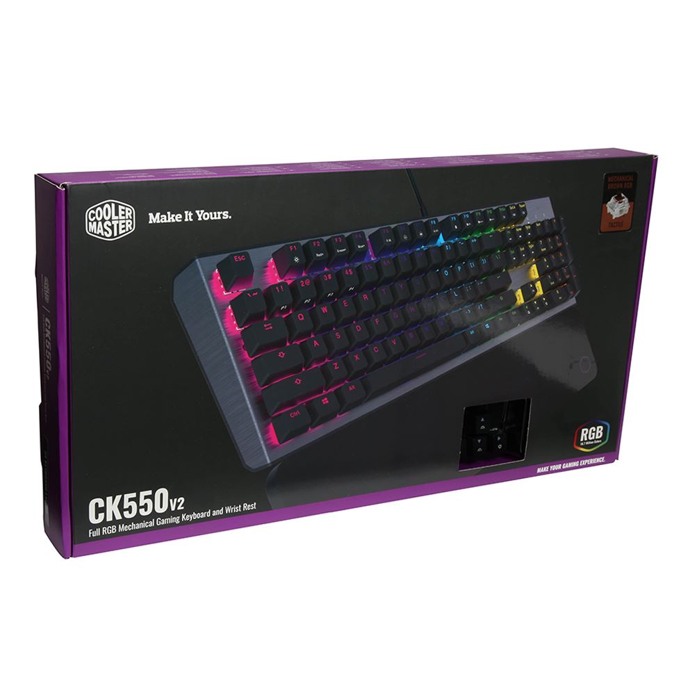 Cooler Master Ck550 Gaming Mechanical Keyboard With Rgb Backlighting On The Fly Controls And Hybrid Key Rollover Brown Micro Center