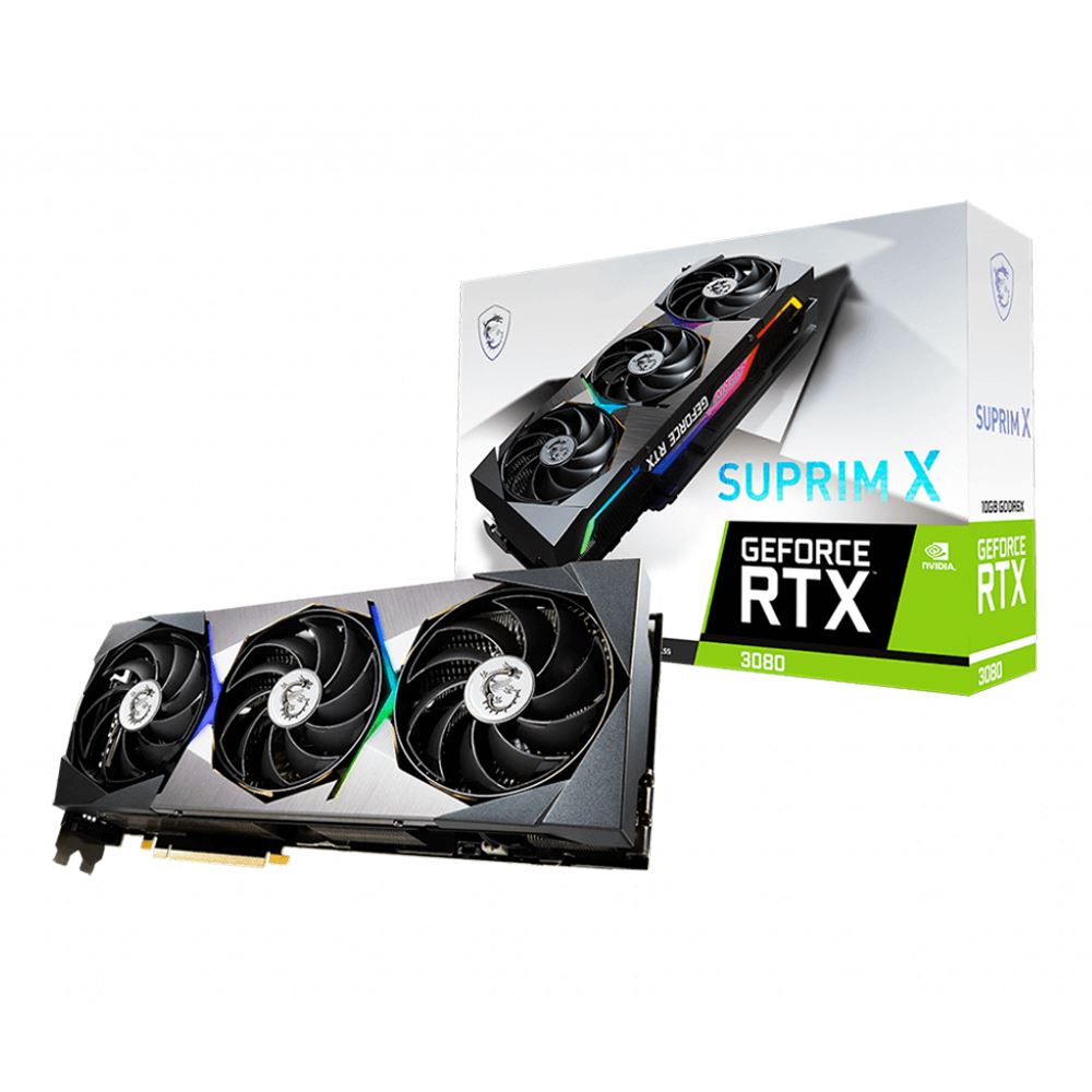 Msi Geforce Rtx 3080 Suprim X Overclocked Triple Fan 10gb Gddr6x Pcie 4 0 Graphics Card Micro Center