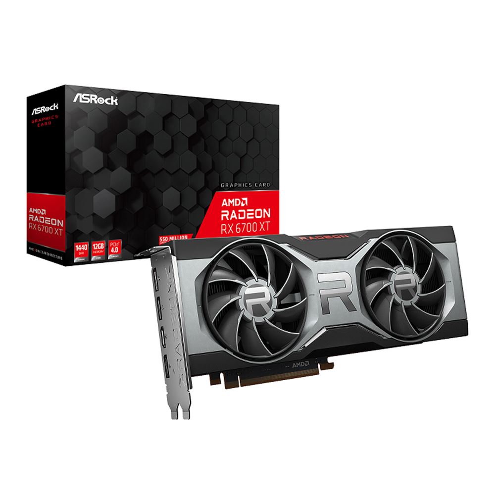 Asrock Amd Radeon Rx 6700 Xt Dual Fan 12gb Gddr6 Pcie 4 0 Graphics Card Micro Center