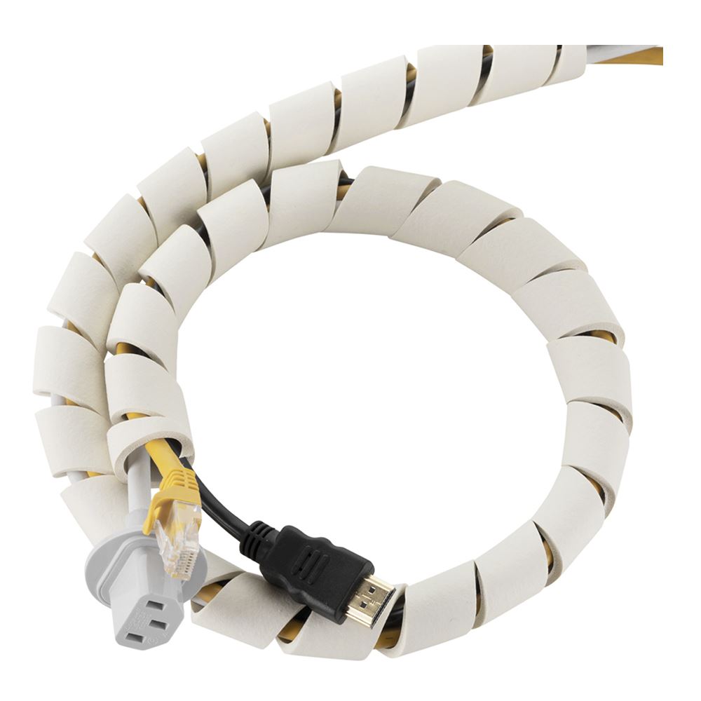 White 2-ft X 5 pcs 10-ft Cable Slinky Soft and Flexible Rubber Spiral Cord Wrap