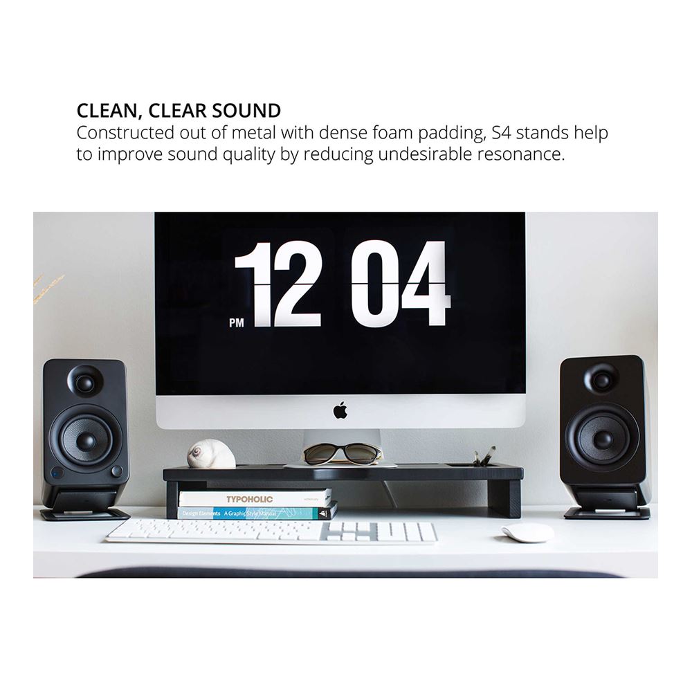 Pair Kanto Audio S4 Desk Top Speaker Stands Black 
