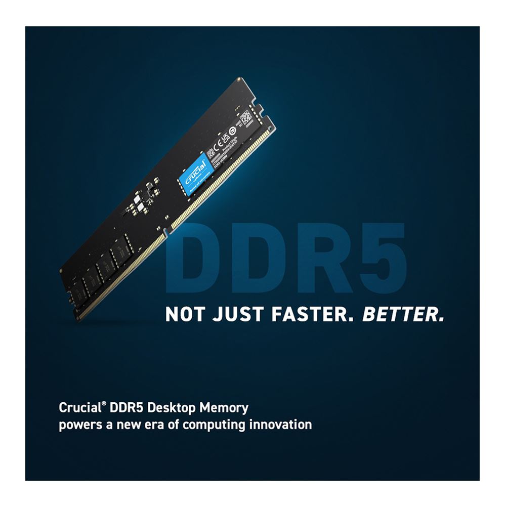 Crucial 32GB DDR5-4800 PC5-38400 CL40 Single Channel Desktop Memory Module  CT32G48C40U5 - Black - Micro Center