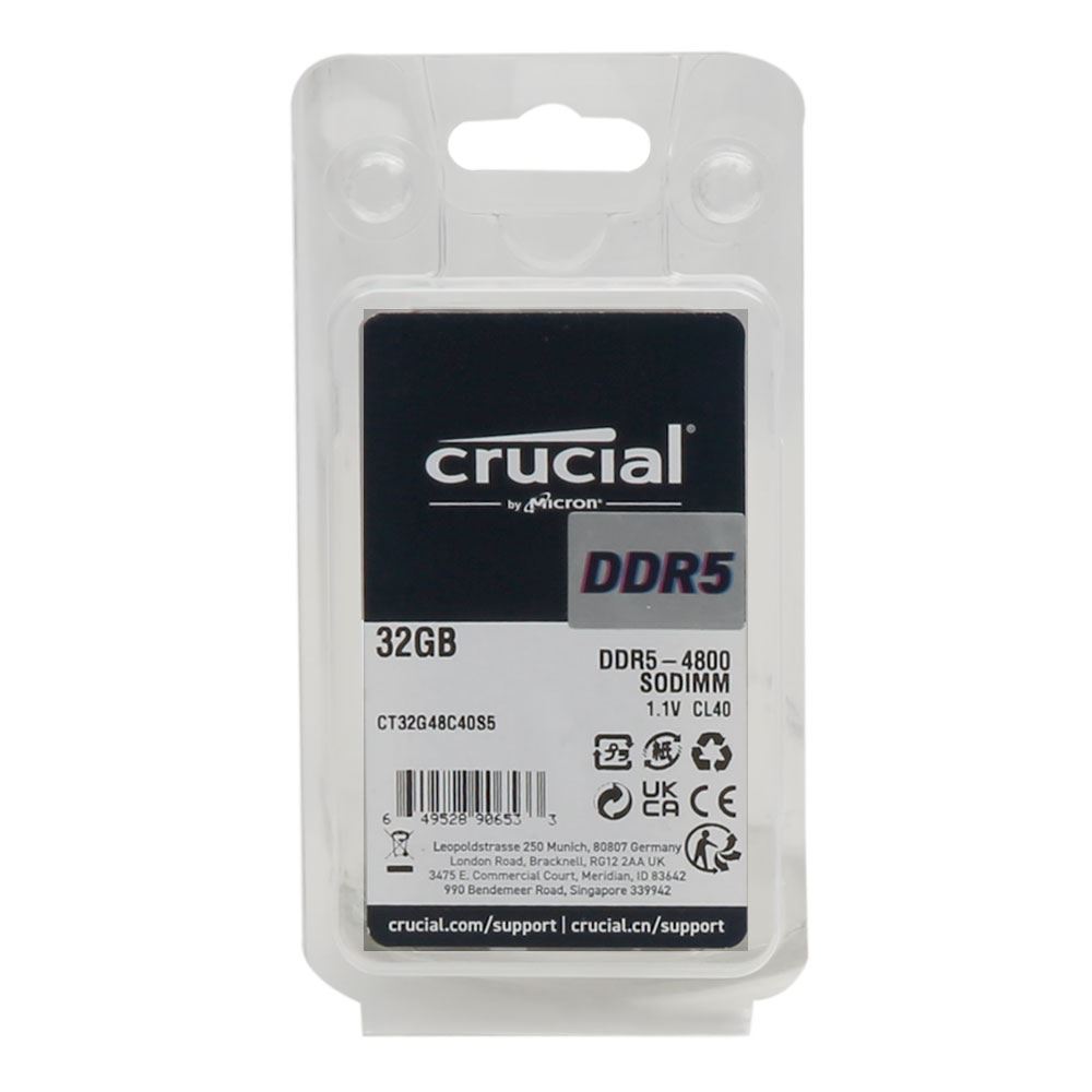 Crucial 32GB DDR5-4800 PC5-38400 CL40 SO-DIMM Memory Kit CT32G48C40S5 -  Micro Center