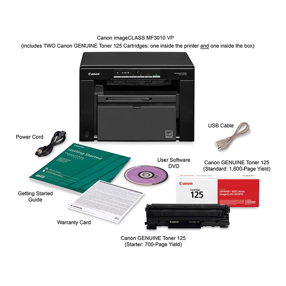 rattle Shipwreck Confirmation Canon imageCLASS MF3010 VP - Multifunction Laser Printer with Bundled Toner  125 - Micro Center