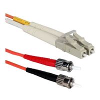 QVS LC to ST Multimode Fiber Duplex Patch Cable 6.6 ft. - Orange