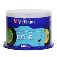 Verbatim Digital Vinyl CD-R 52x 700 MB/80 Minute Disc 50-Pack Spindle