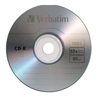 Verbatim CD-R 52x 700MB/80 Minute Disc 50-Pack Spindle