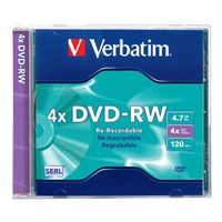 Verbatim DVD-RW 4x 4.7 GB/120 Minute Disc 1-Pack Jewel Case