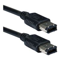 QVS FireWire 400 (6-Pin) Male to FireWire 400 (6-Pin) Male Cable 6 ft. - Black