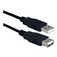 QVS USB 2.0 (Type-A) Male to USB 2.0 (Type-A) Female Extension Cable 6 ft. - Black