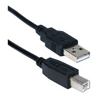 QVS USB 2.0 (Type-A) Male to USB 2.0 (Type-B) Male Cable - Black