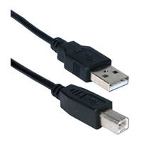 QVS USB 2.0 (Type-A) Male to USB 2.0 (Type-B) Male Cable 10 ft. - Black
