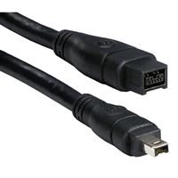 QVS FireWire 800 (9-Pin) Male to FireWire 800 (4-Pin) Male Cable 10 ft. - Black