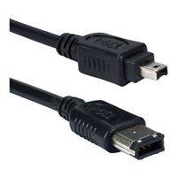 QVS FireWire 400 (6-Pin) Male to FireWire 400 (4-Pin) Male Cable 3 ft. - Black