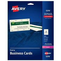 Avery 5376 2&quot; x 3 1/2&quot; Ivory Business Cards
