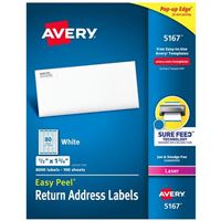 Avery 5167 Laser White Address and Shipping Labels