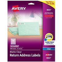 Avery 8667 Matte Clear Return Address Labels