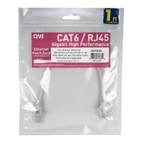 QVS 75 Ft. CAT 6 Snagless Molded Boots Ethernet Cable - Gray