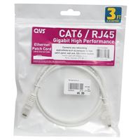 QVS 3 Ft. CAT 6 Stranded Snagless Ethernet Cable - White