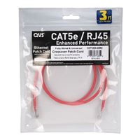 QVS CAT 5e Crossover Network Cable 25 ft. - Red