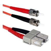 QVS ST to SC Multimode Fiber Duplex Patch Cable 3.3 ft. - Orange