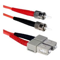 QVS ST to SC Multimode Fiber Duplex Patch Cable 9.8 ft. - Orange
