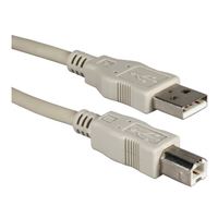 QVS USB 2.0 (Type-A) Male to USB 2.0 (Type-B) Male Cable 6 ft. - Beige