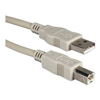 QVS USB 2.0 (Type-A) Male to USB 2.0 (Type-B) Male Cable 10 ft. - Beige