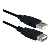 QVS USB 2.0 (Type-A) Male to (Type-A) Female Extension Cable 10 ft. - Black