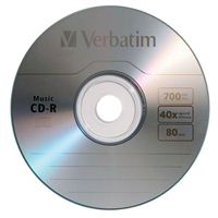 Verbatim CD-R 40x 700 MB/80 Minute Disc 25-Pack Spindle