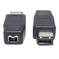 Micro Connectors FireWire 400 (6-pin) Male to FireWire 400 (4-pin) Female Adapter - Black