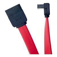 Micro Connectors 7-pin SATA Straight Angle to 7-pin SATA Right Angle 18 in. - Red